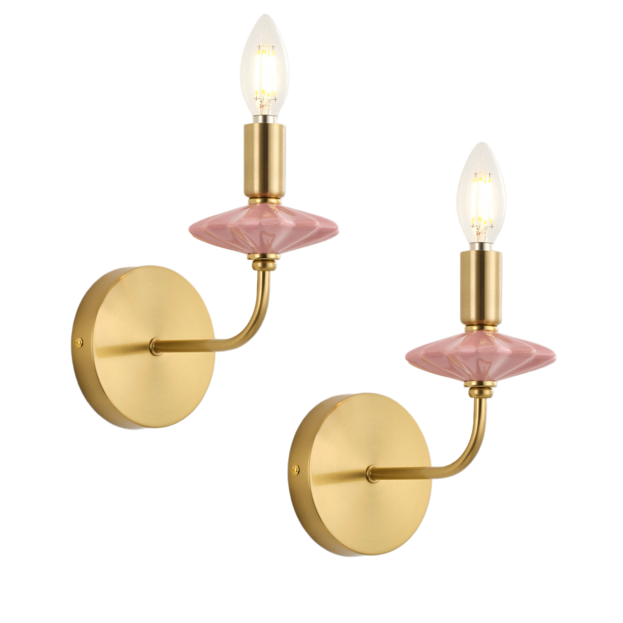 গোলাপী সিরামিক মোমবাতি প্রাচীর বাতি